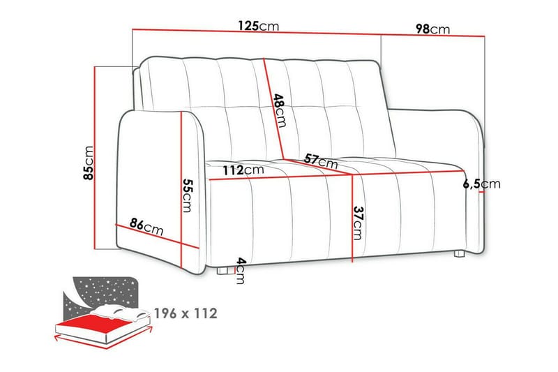 2-sits Bäddsoffa Denegal - Möbler - Soffa - Bäddsoffa - 2 sits bäddsoffa