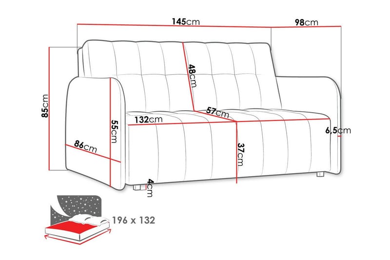 2-sits Bäddsoffa Denegal - Möbler - Soffa - Bäddsoffa - 2 sits bäddsoffa