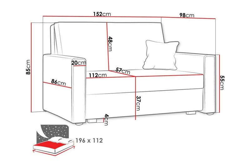 2-sits Bäddsoffa Denegal - Möbler - Soffa - Bäddsoffa - 2 sits bäddsoffa