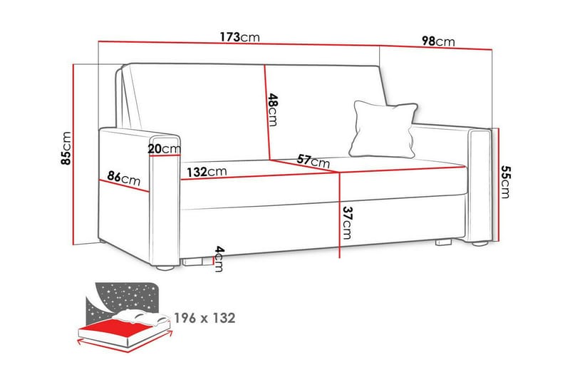 2-sits Bäddsoffa Denegal - Möbler - Soffa - Bäddsoffa - 2 sits bäddsoffa