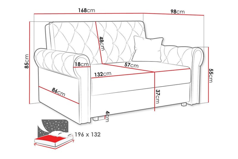 2-sits Bäddsoffa Denegal - Möbler - Soffa - Bäddsoffa - 2 sits bäddsoffa