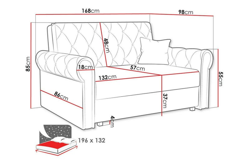 2-sits Bäddsoffa Denegal - Möbler - Soffa - Bäddsoffa - 2 sits bäddsoffa