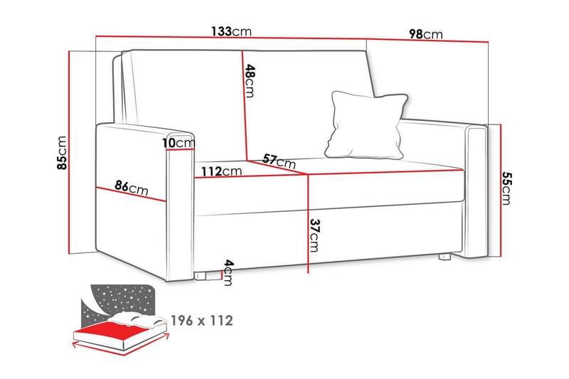 2-sits Bäddsoffa Denegal - Möbler - Soffa - Bäddsoffa - 2 sits bäddsoffa