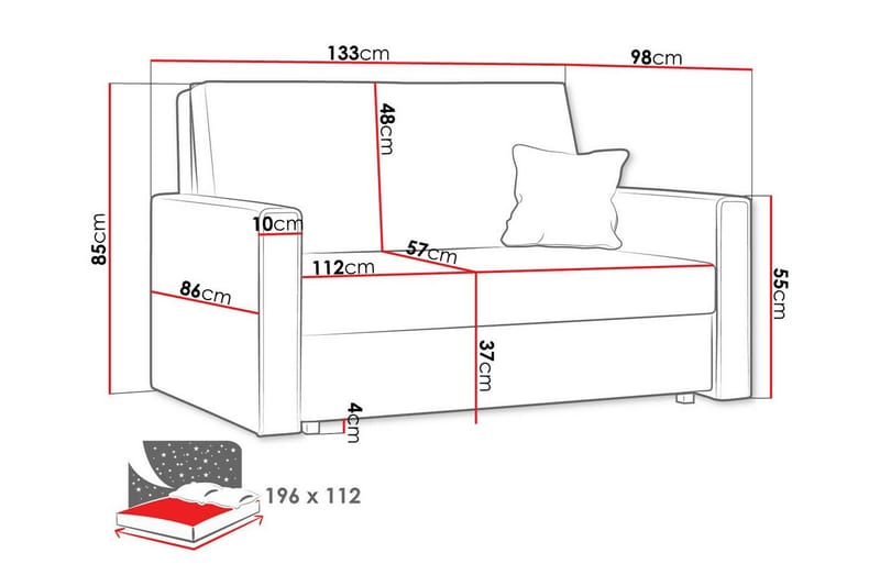 2-sits Bäddsoffa Denegal - Möbler - Soffa - Bäddsoffa - 2 sits bäddsoffa