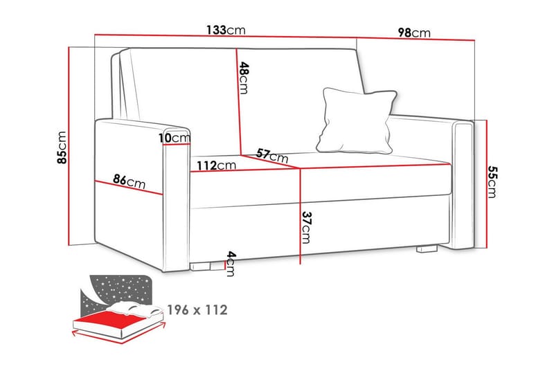 2-sits Bäddsoffa Denegal - Möbler - Soffa - Bäddsoffa - 2 sits bäddsoffa