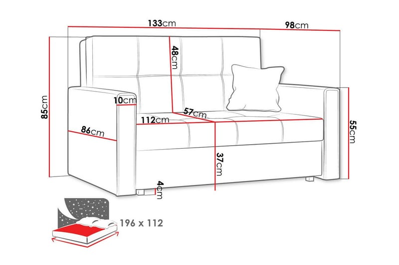 2-sits Bäddsoffa Denegal - Möbler - Soffa - Bäddsoffa - 2 sits bäddsoffa