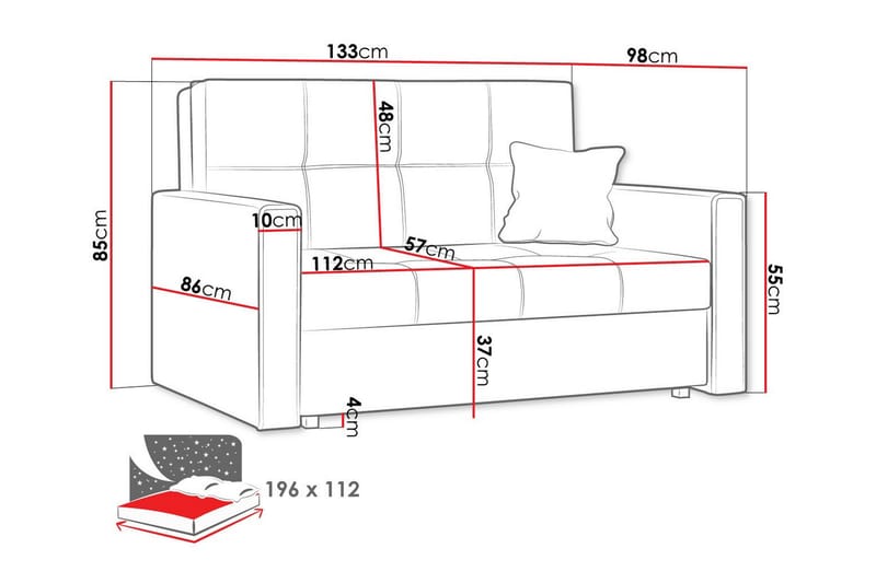 2-sits Bäddsoffa Denegal - Möbler - Soffa - Bäddsoffa - 2 sits bäddsoffa