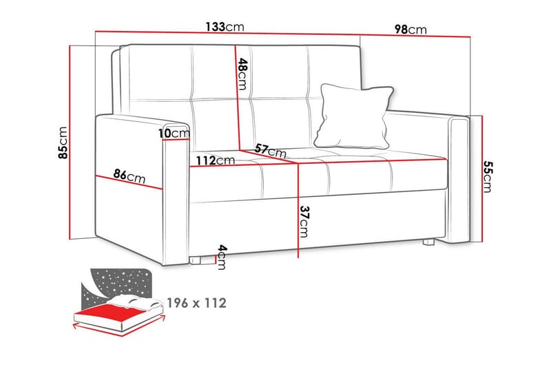 2-sits Bäddsoffa Denegal - Möbler - Soffa - Bäddsoffa - 2 sits bäddsoffa