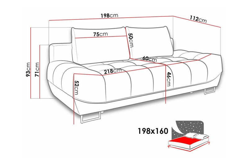 2-sits Bäddsoffa Graystone - Ljusgrå - Möbler - Soffa - Bäddsoffa - 2 sits bäddsoffa