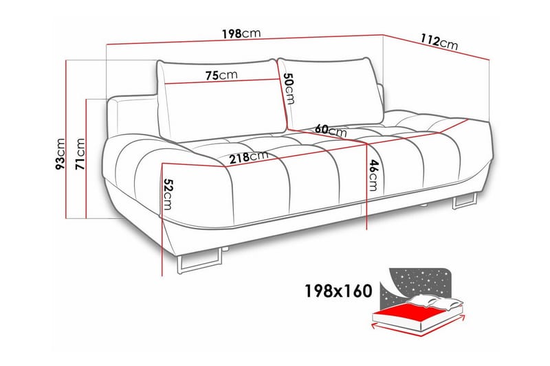 2-sits Bäddsoffa Graystone - Mörkgrå - Möbler - Soffa - Bäddsoffa - 2 sits bäddsoffa