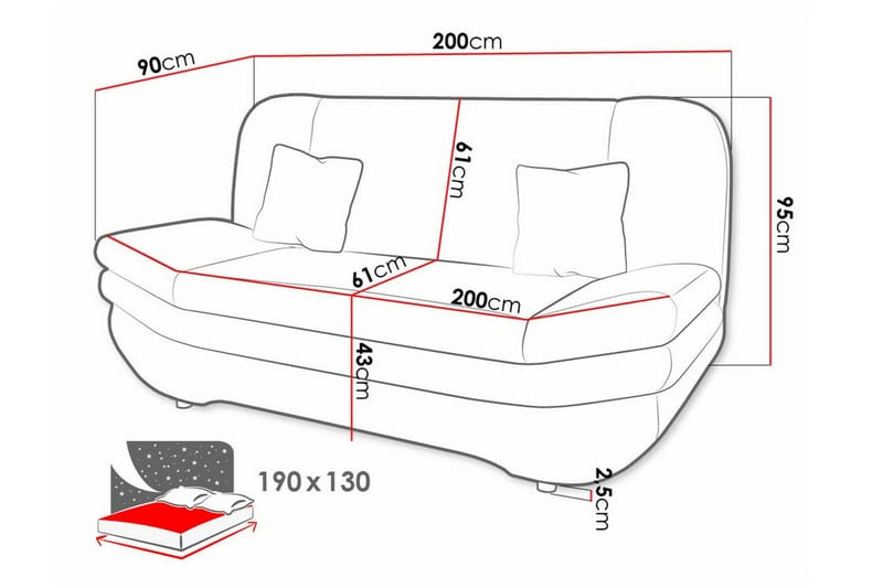 2-sits Bäddsoffa Kintore - Möbler - Soffa - Bäddsoffa - 2 sits bäddsoffa