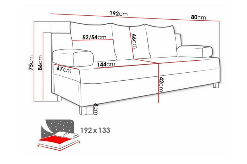 2-sits Bäddsoffa Kintore - Möbler - Soffa - Bäddsoffa - 2 sits bäddsoffa