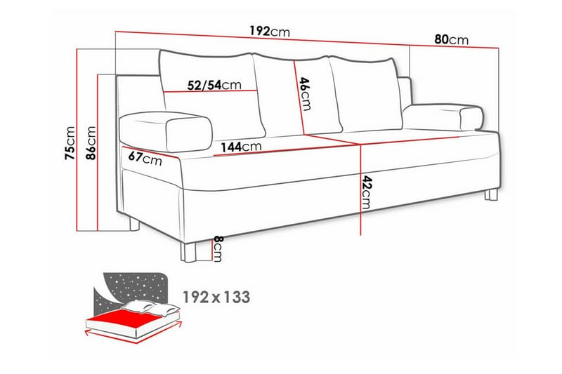 2-sits Bäddsoffa Kintore - Möbler - Soffa - Bäddsoffa - 2 sits bäddsoffa