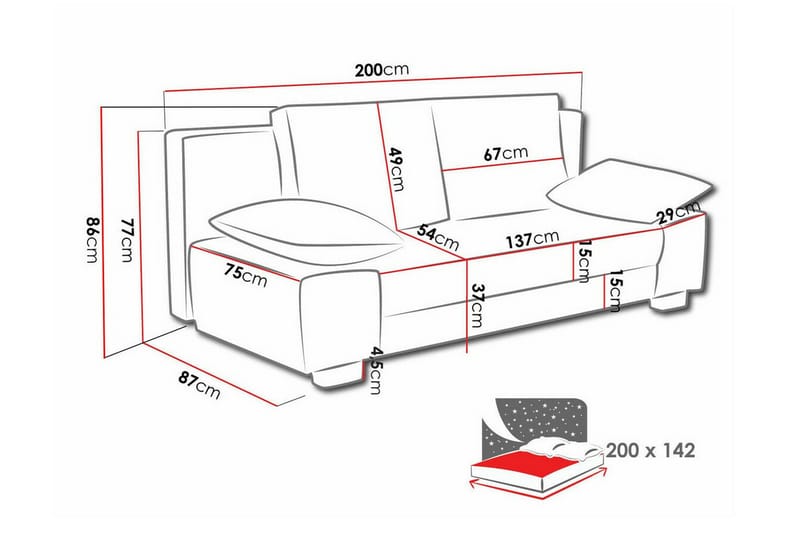 2-sits Bäddsoffa Kintore - Möbler - Soffa - Bäddsoffa - 2 sits bäddsoffa