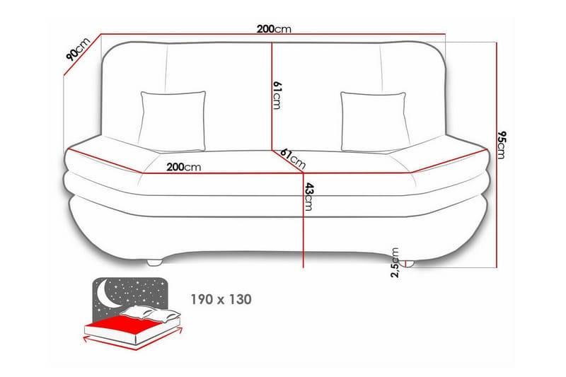 2-sits Bäddsoffa Kintore - Möbler - Soffa - Bäddsoffa - 2 sits bäddsoffa