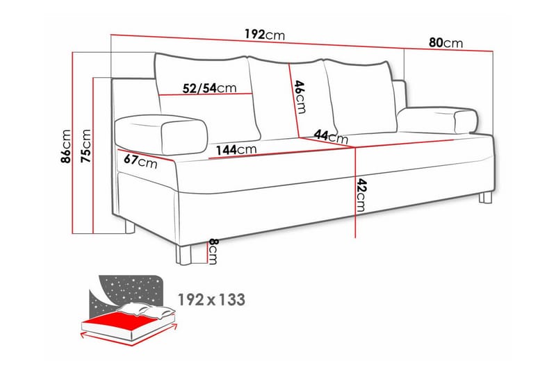 2-sits Bäddsoffa Kintore - Möbler - Soffa - Bäddsoffa - 2 sits bäddsoffa