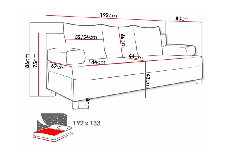 2-sits Bäddsoffa Kintore - Möbler - Soffa - Bäddsoffa - 2 sits bäddsoffa