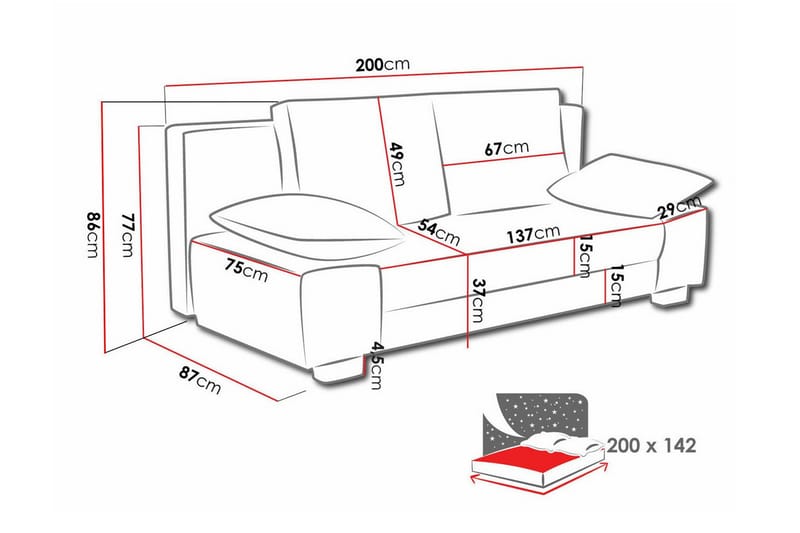 2-sits Bäddsoffa Kintore - Möbler - Soffa - Bäddsoffa - 2 sits bäddsoffa