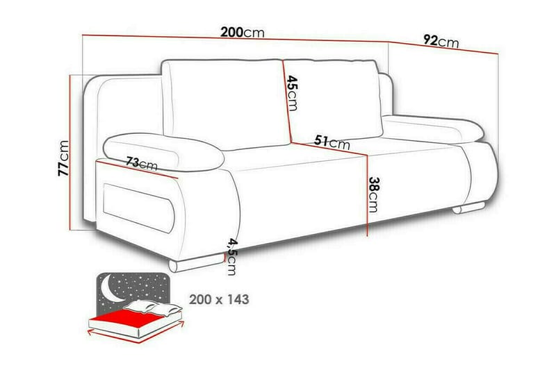 2-sits Bäddsoffa Kintore - Möbler - Soffa - Bäddsoffa - 2 sits bäddsoffa