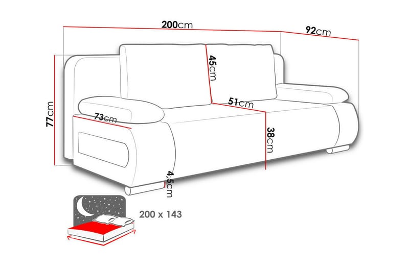 2-sits Bäddsoffa Kintore - Möbler - Soffa - Bäddsoffa - 2 sits bäddsoffa