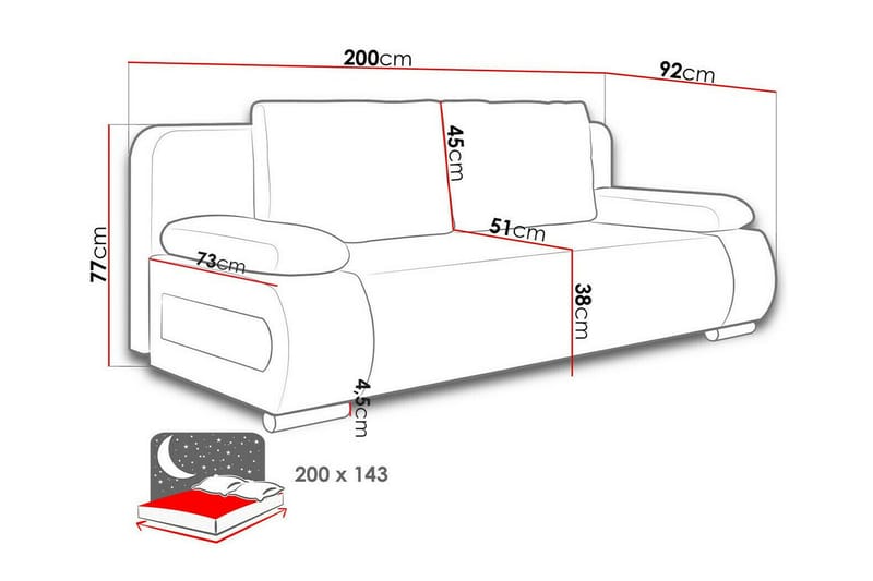 2-sits Bäddsoffa Kintore - Möbler - Soffa - Bäddsoffa - 2 sits bäddsoffa