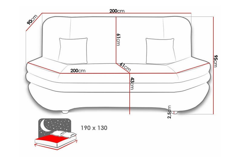 2-sits Bäddsoffa Kintore - Möbler - Soffa - Bäddsoffa - 2 sits bäddsoffa