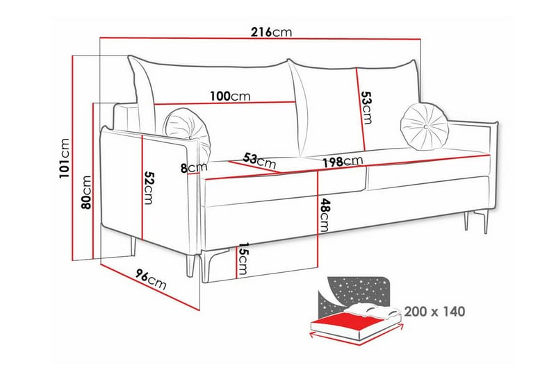 2-sits Bäddsoffa Knocklong - Möbler - Soffa - Bäddsoffa - 2 sits bäddsoffa