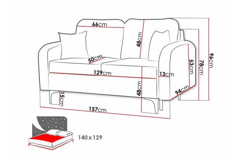 2-sits Bäddsoffa Knocklong - Möbler - Soffa - Bäddsoffa - 2 sits bäddsoffa