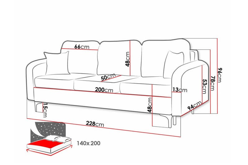 2-sits Bäddsoffa Knocklong - Möbler - Soffa - Bäddsoffa - 2 sits bäddsoffa