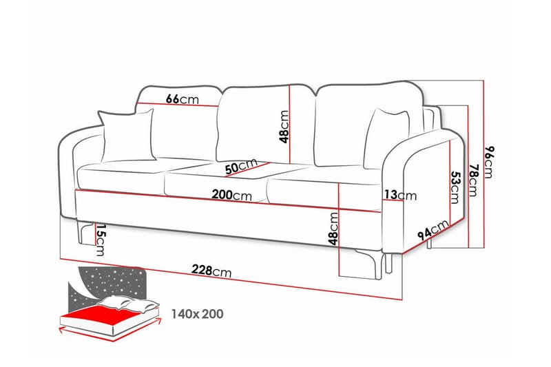 2-sits Bäddsoffa Knocklong - Möbler - Soffa - Bäddsoffa - 2 sits bäddsoffa