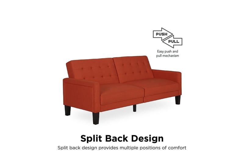 2-sits Bäddsoffa Porter Orange - Dorel Home - Möbler - Soffa - Bäddsoffa - 2 sits bäddsoffa