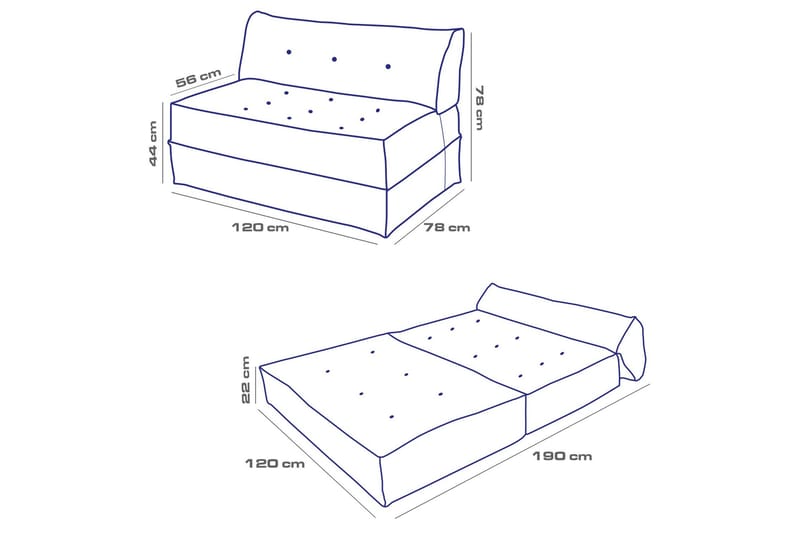 2-sits Bäddsoffa Avy - Antracit - Möbler - Soffa - Bäddsoffa - 2 sits bäddsoffa