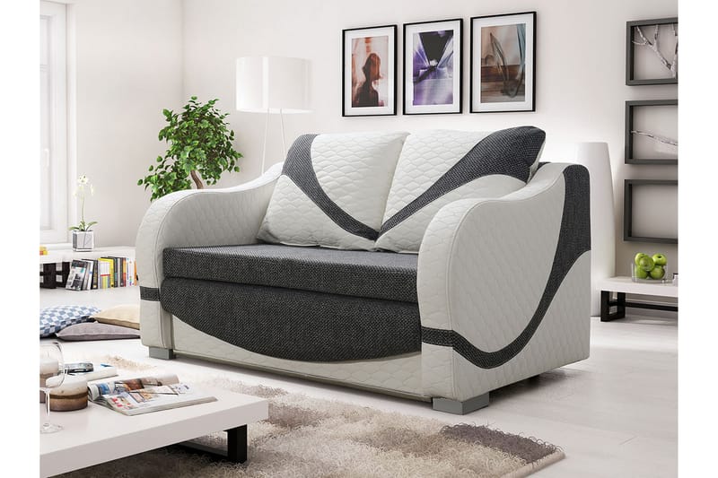 Bäddsoffa Tina 147x74x90 cm - Vit - Möbler - Soffa - Bäddsoffa - 2 sits bäddsoffa