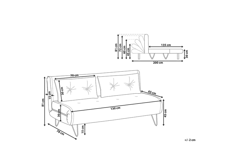 Soffa 2-sits sammet mörkgrön VESTFOLD - Grön - Möbler - Soffa - Bäddsoffa - 2 sits bäddsoffa