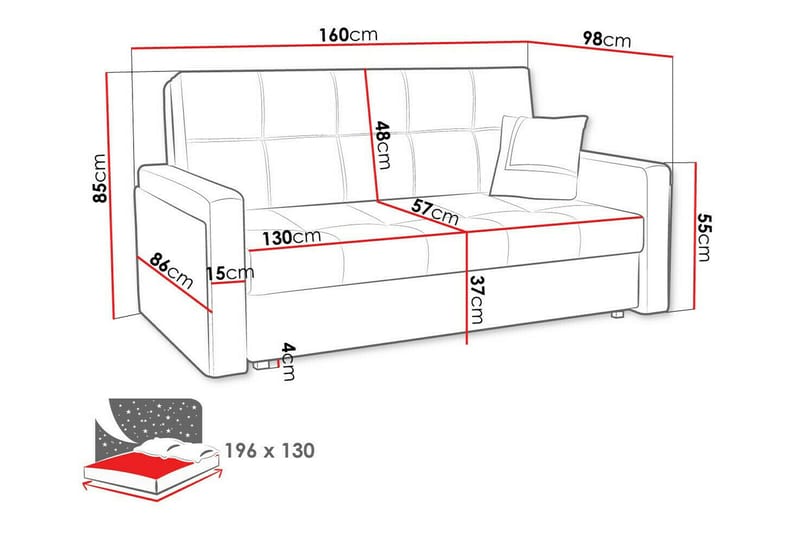 3-sits Bäddsoffa Denegal - Möbler - Soffa - Bäddsoffa - 3 sits bäddsoffa