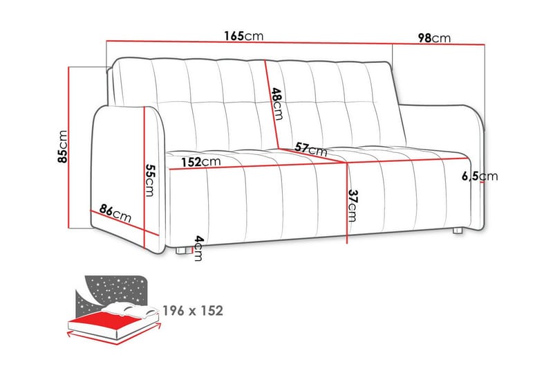 3-sits Bäddsoffa Denegal - Möbler - Soffa - Bäddsoffa - 3 sits bäddsoffa