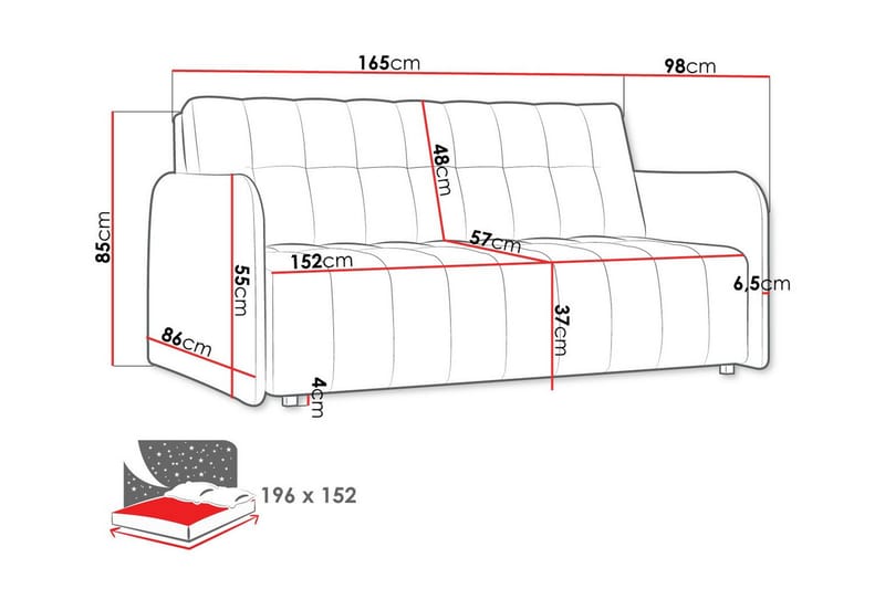 3-sits Bäddsoffa Denegal - Möbler - Soffa - Bäddsoffa - 3 sits bäddsoffa