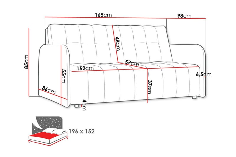 3-sits Bäddsoffa Denegal - Möbler - Soffa - Bäddsoffa - 3 sits bäddsoffa