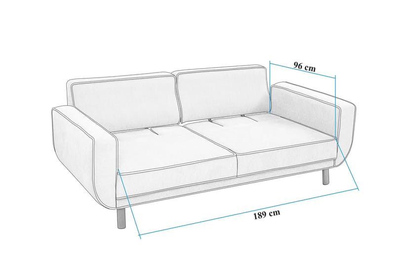 3-sits Bäddsoffa Austen - Creme - Möbler - Soffa - Bäddsoffa - 3 sits bäddsoffa