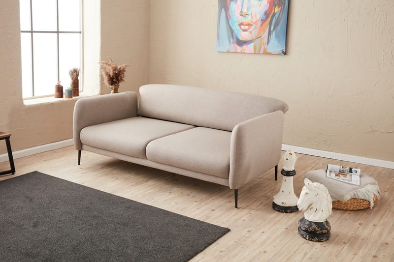 Bäddsoffa 3-sits Genna 180x90 cm - Beige - Möbler - Soffa - Bäddsoffa - 3 sits bäddsoffa