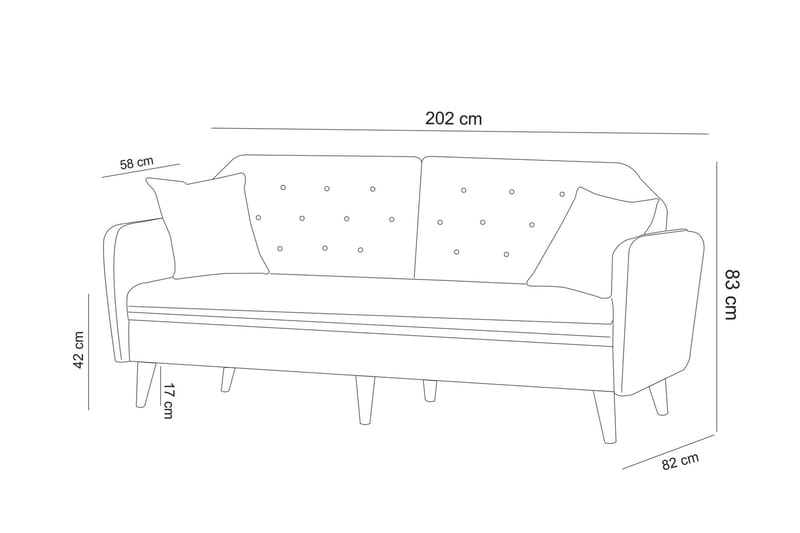 Bäddsoffa Buddi 3-sits - Mörkblå - Möbler - Soffa - Bäddsoffa - 3 sits bäddsoffa