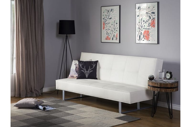 B�äddsoffa Derby 88 cm - Vit - Möbler - Soffa - Bäddsoffa - 3 sits bäddsoffa