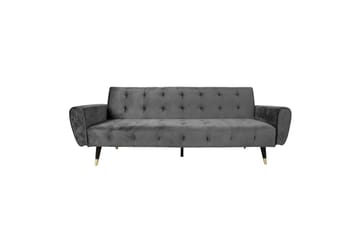 Bäddsoffa Falun 214x83 cm Grå Sammet - Möbler - Soffa - Bäddsoffa - 3 sits bäddsoffa