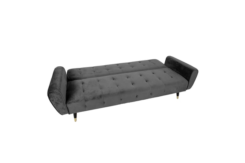 Bäddsoffa Falun 214x83 cm Grå Sammet - Möbler - Soffa - Bäddsoffa - 3 sits bäddsoffa