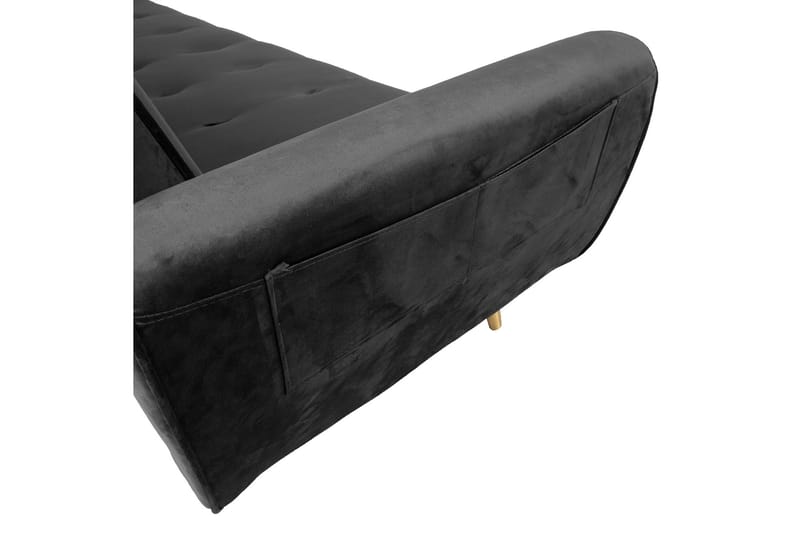 Bäddsoffa Falun 214x83 cm Grå Sammet - Möbler - Soffa - Bäddsoffa - 3 sits bäddsoffa