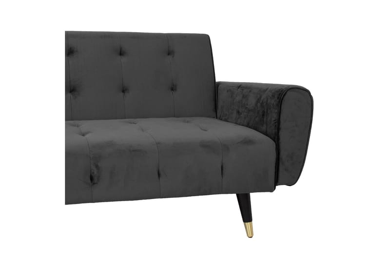 Bäddsoffa Falun 214x83 cm Grå Sammet - Möbler - Soffa - Bäddsoffa - 3 sits bäddsoffa