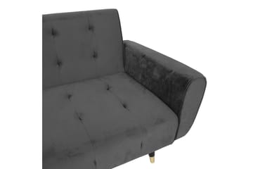 Bäddsoffa Falun 214x83 cm Grå Sammet - Möbler - Soffa - Bäddsoffa - 3 sits bäddsoffa