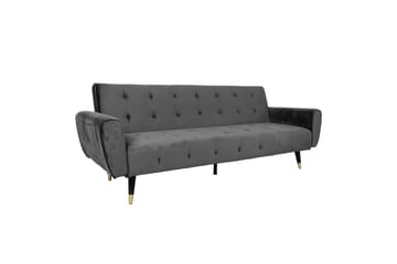 Bäddsoffa Falun 214x83 cm Grå Sammet - Möbler - Soffa - Bäddsoffa - 3 sits bäddsoffa