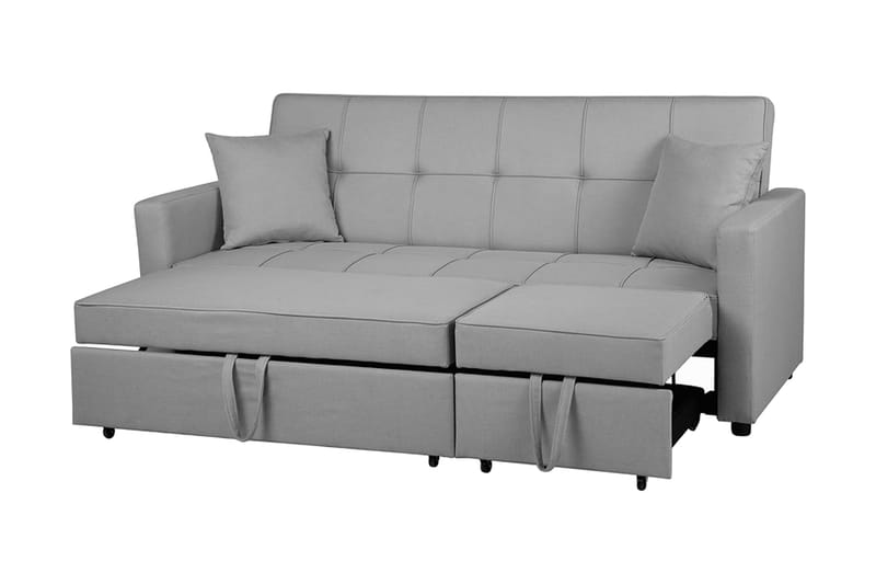 Bäddsoffa Glomma 207 cm - Svart|Grå - Möbler - Soffa - Bäddsoffa - 3 sits bäddsoffa