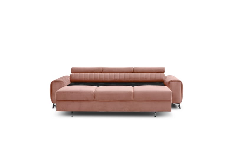 Bäddsoffa Laucha 3-sits - Rosa - Möbler - Soffa - Bäddsoffa - 3 sits bäddsoffa